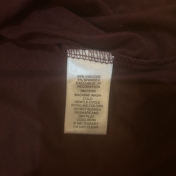 Cupio Blouse Womens XL Burgundy Floral Embroidery Boho Peasant Folk Hippie - Picture 9 of 10